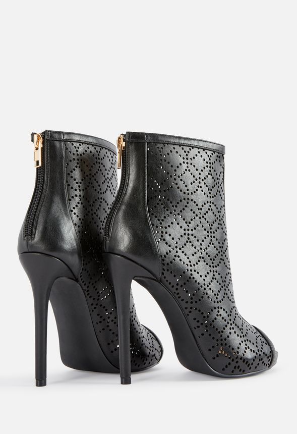 Kristin Perforated Open Toe Ankle Boot