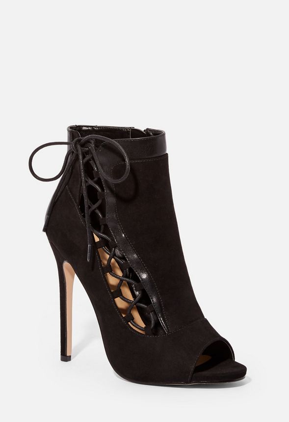 justfab black ankle boots