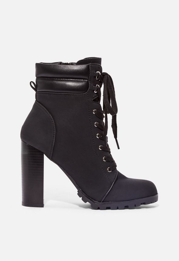 lace up heeled hiker boots