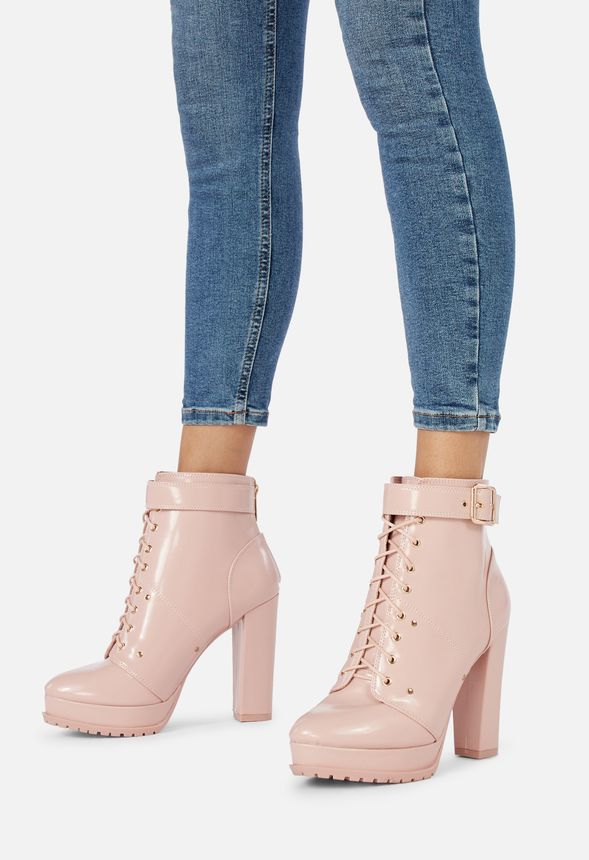 Stephy Platform Hiker Ankle Boot Shoes in Pink Get great deals at JustFab