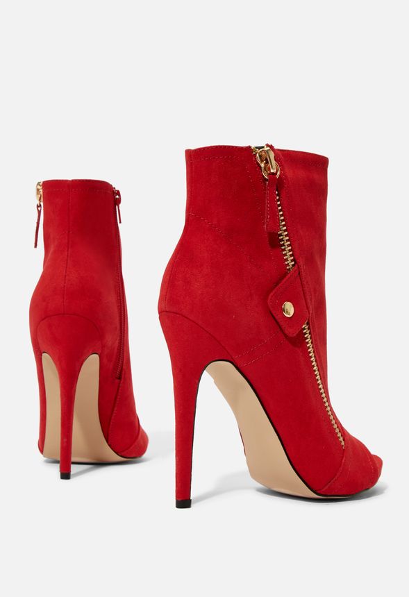 Ginna Open Toe Stiletto Ankle Boot Shoes In Red Get Great Deals At