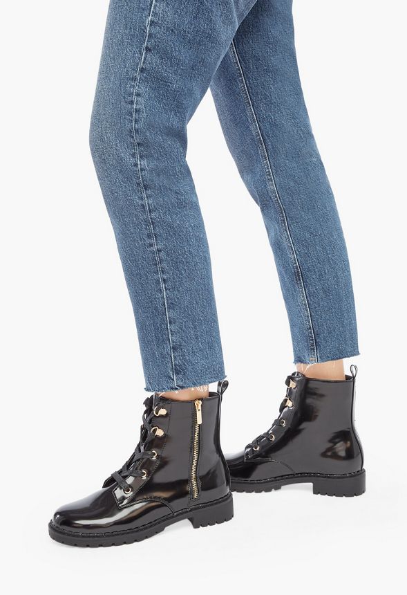 Don't Let Me Go Zip Up Combat Boot