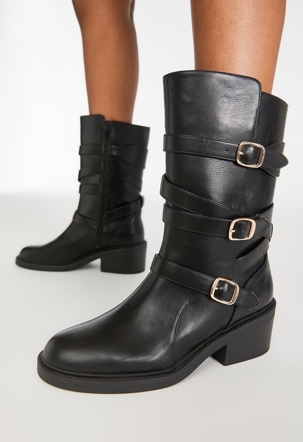 Greer Flat Boot Shoes in Black Get great deals at JustFab