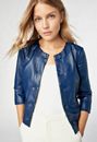 3/4 Sleeve Faux Leather Jacket