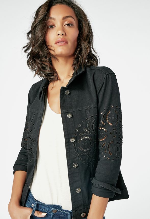 Eyelet Denim Jacket