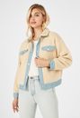 Denim Trim Sherpa Jacket