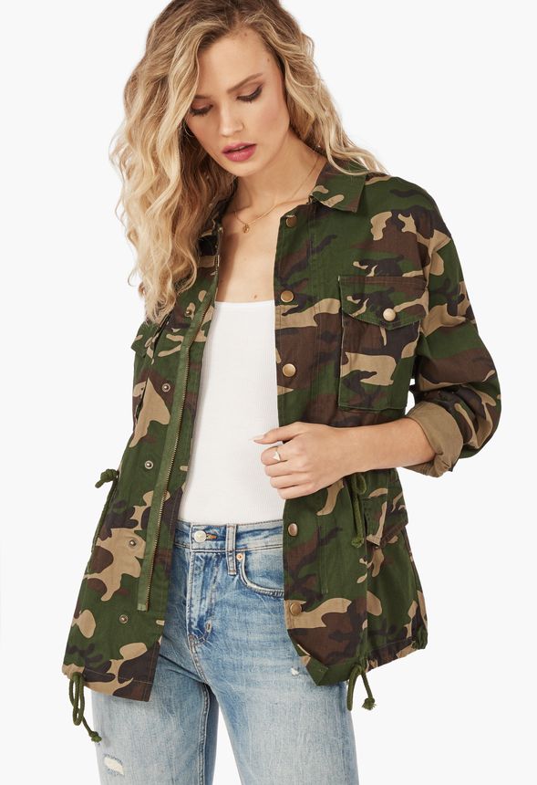 Utility Jacket Clothing in CAMO PRINT - Get great deals at JustFab