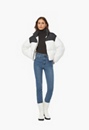 Colour Blocked Cropped Puffer Jacket