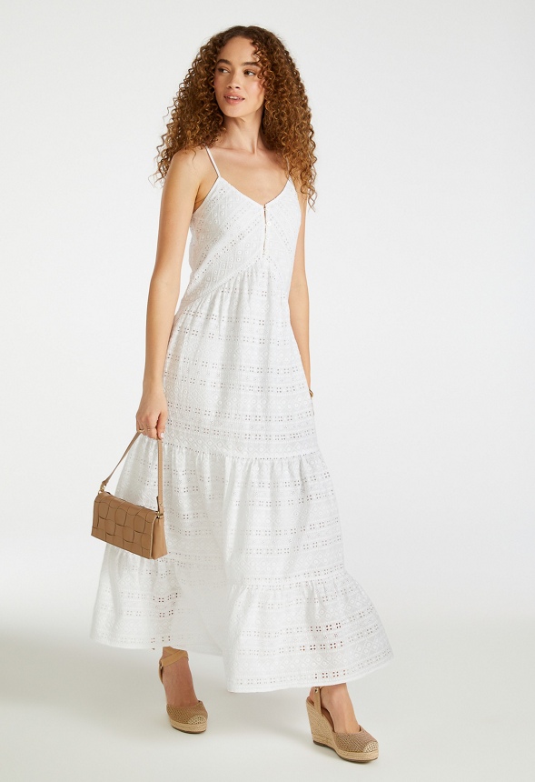 Eyelet Tiered Maxi Dress