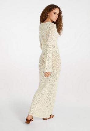 Lace-Up Crochet Dress