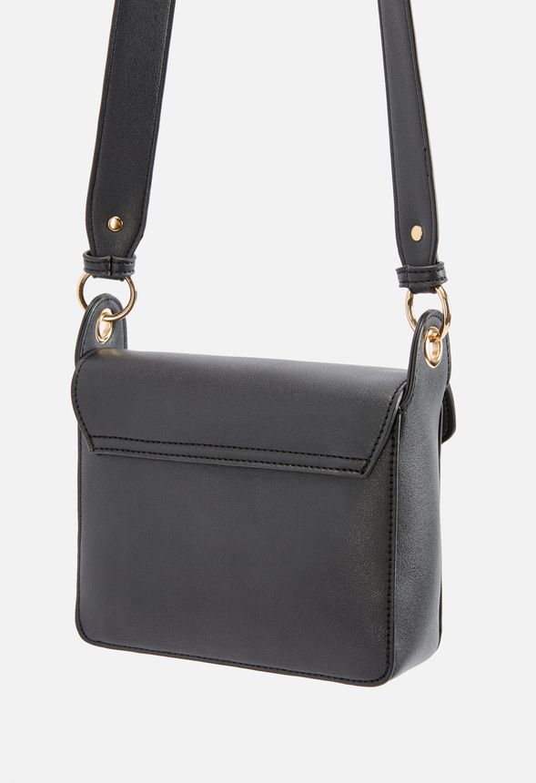 Structured Style Crossbody Bag Bags in Black - Get great deals at JustFab