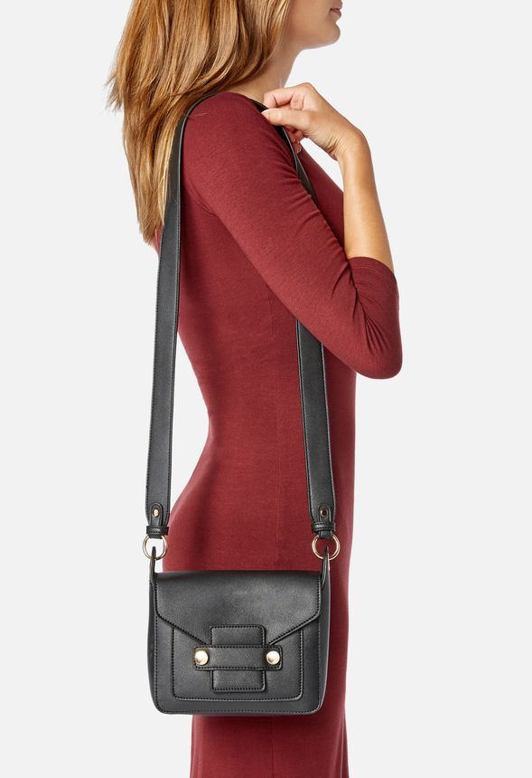 Structured Style Crossbody Bag Bags in Black - Get great deals at JustFab