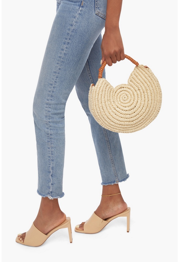 Mini Straw Rounded Crossbody Bag Bags in Natural - Get great deals at  JustFab