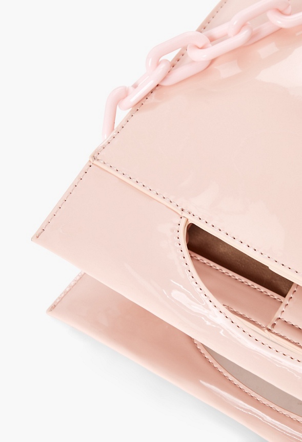 Cher Faux Patent Leather Clutch