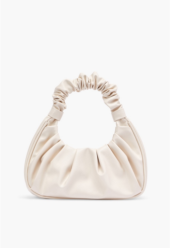 Ruched Clutch Bags in Bone - Get great deals at JustFab