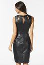 Faux Leather V-Neck Midi Dress