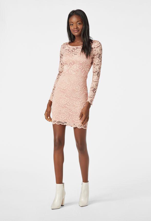 Vetements Robe moulante en dentelle en Mauve Livraison gratuite sur JustFab