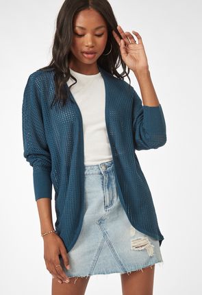 V tements Cardigan en maille ajour e en MAJOLICA BLUE Livraison