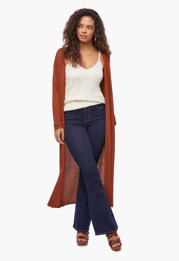 Duster Cardigan Clothing in LEATHER BROWN - Get great deals at JustFab
