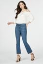 High-Waisted Frayed Crop Flare