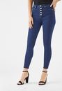 High-Waisted Button Front Crop Jeans