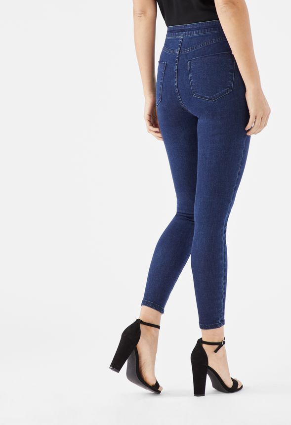 High-Waisted Button Front Crop Jeans