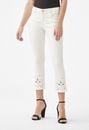 Slim Crop Jeans With Eyelet Hem