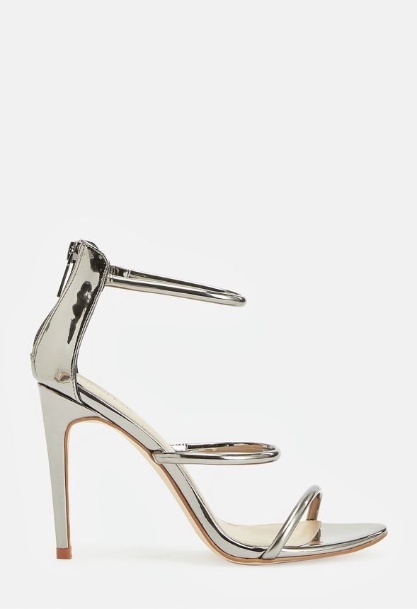pewter barely there heels