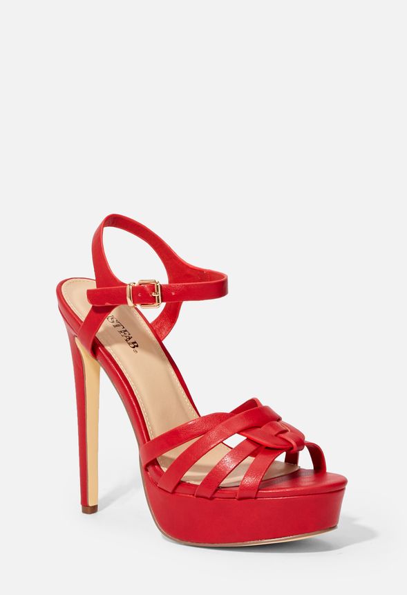 JustFab Sandales \u00e0 plateforme rouge style d\u00e9contract\u00e9 Chaussures Sandales Sandales à plateforme 
