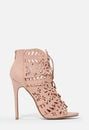 Charlotte Laser Cut Heeled Sandal