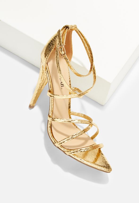 Yellow gold sale strappy heels