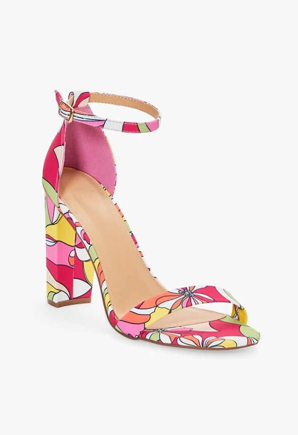 Justfab sales floral heels