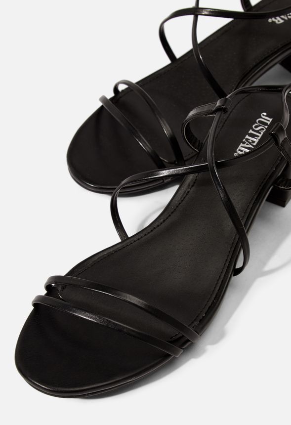 Going Steady Strappy Heeled Sandal Shoes in Black - Get great deals at ...
