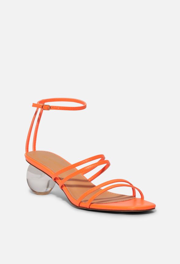 Sadella Geometric Heeled Sandal Shoes in Orange - Get great deals at ...