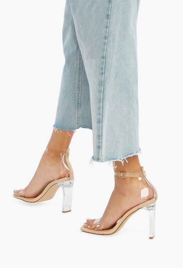 Chaussures Sandales transparentes talons Lakia en Beige