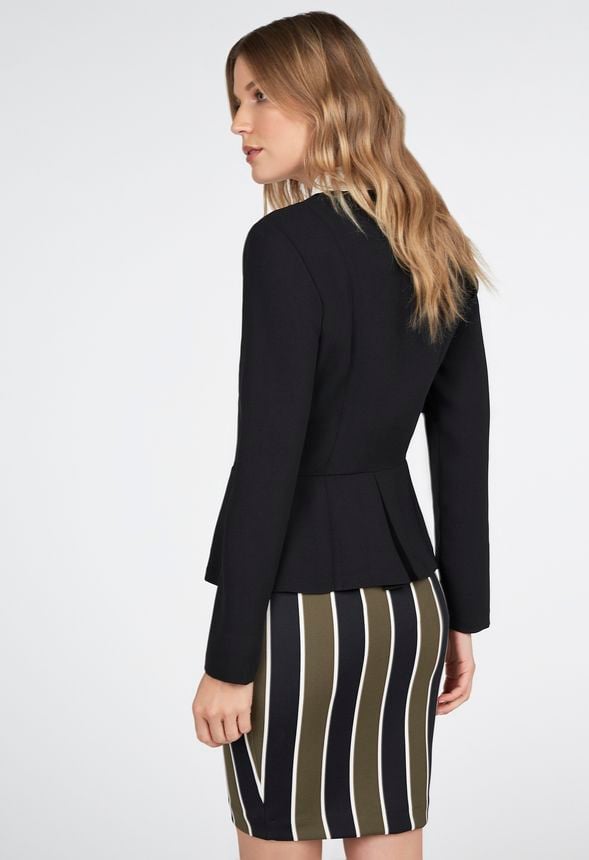 zip front peplum jacket