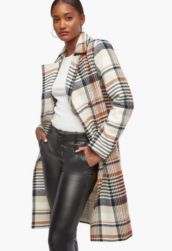 herringbone check coat