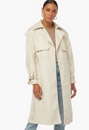 Faux Leather Trench Coat