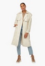 Faux Leather Trench Coat