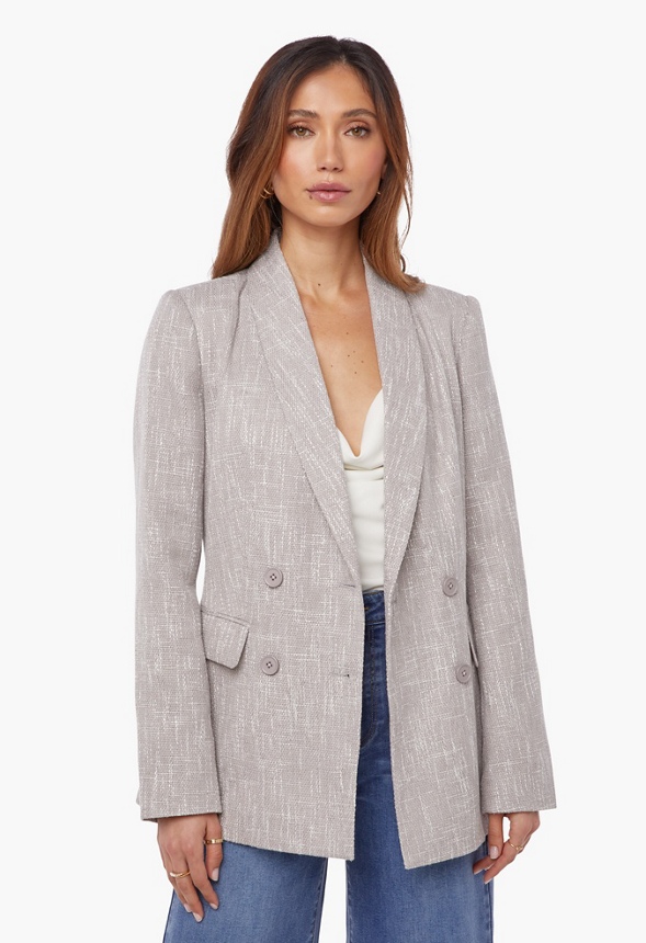 Tøj Tweed Girlfriend Blazer i VAPOR BLUE - Shop fabelagtige deals hos ...