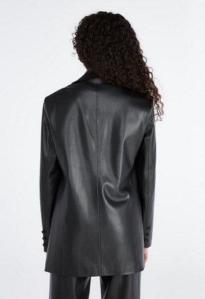 Blazer efecto piel oversize