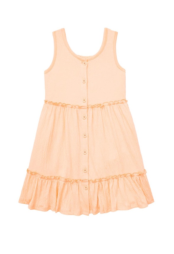 Crinkle Button Front Dress