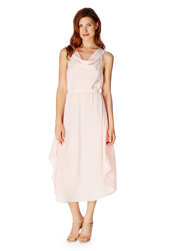 Drapey Belted Dress Clothing in Pastel Pink - Get great deals at JustFab