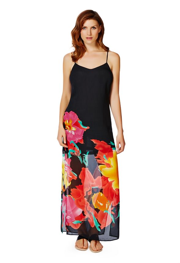 Tøj Relaxed Floral Maxi Dress i Sort Multi - Shop fabelagtige deals hos ...
