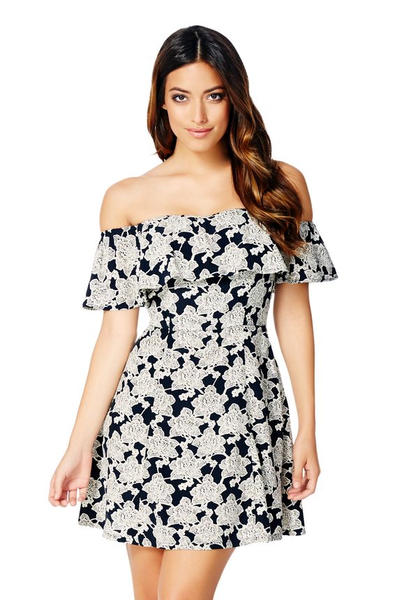 Off Shoulder Printed Dress