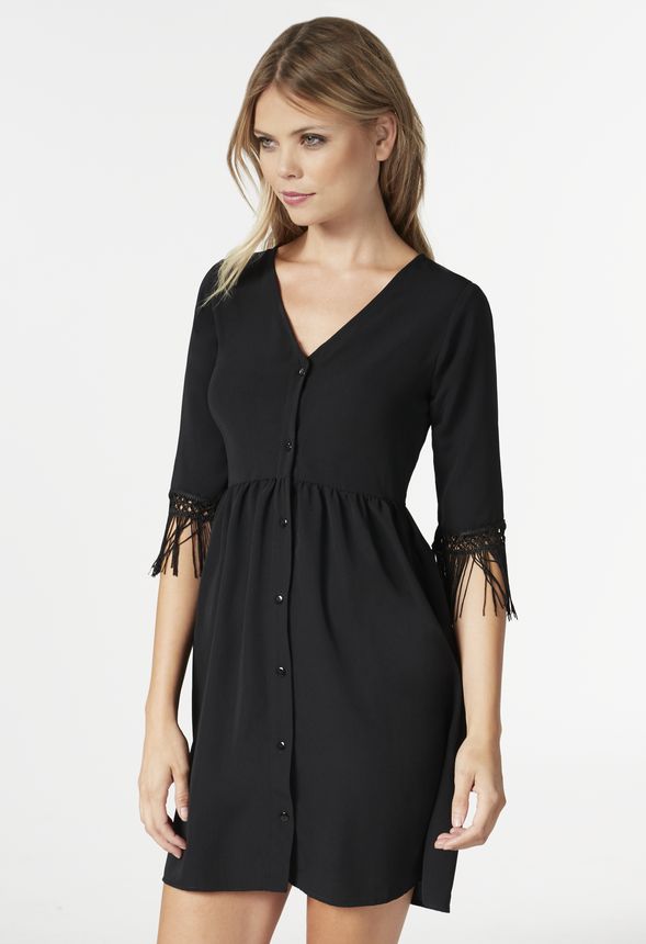 Fringe Shirt Dress