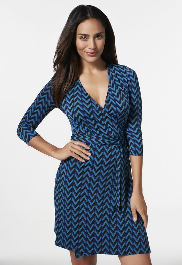 3/4 Sleeve Wrap Dress Clothing in 3/4 ...