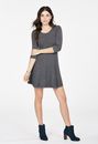 Textured Fit And Flare Sweater Dress