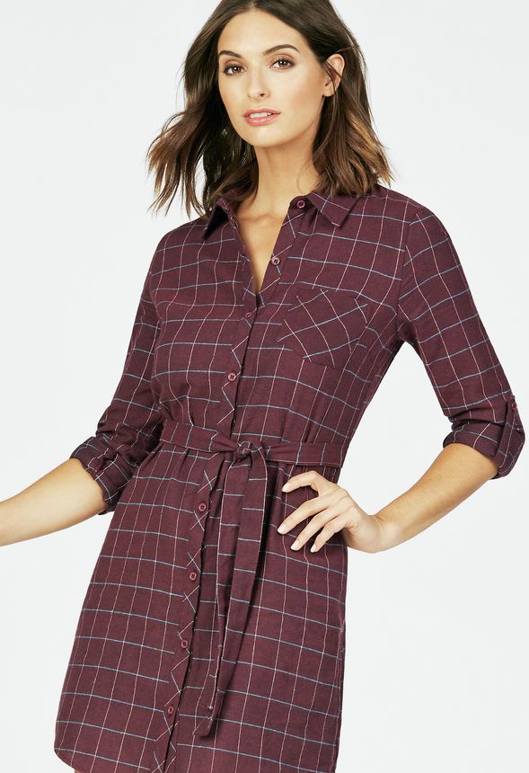 Maroon shirt dress online