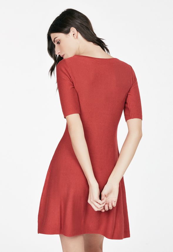 Fit and clearance flare sweater dress